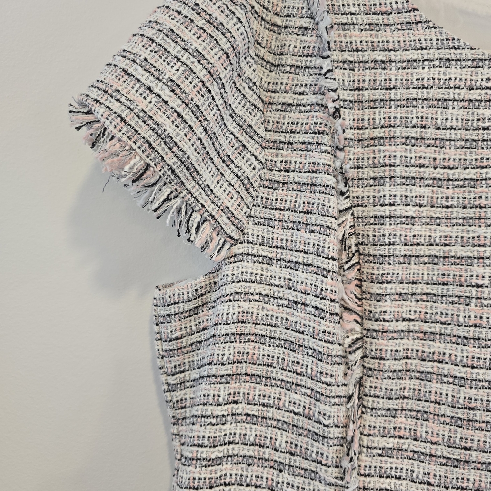 Eliza J Cap Sleeve Bouclé A-Line Dress Size 16 Nwt - Picture 10 of 15